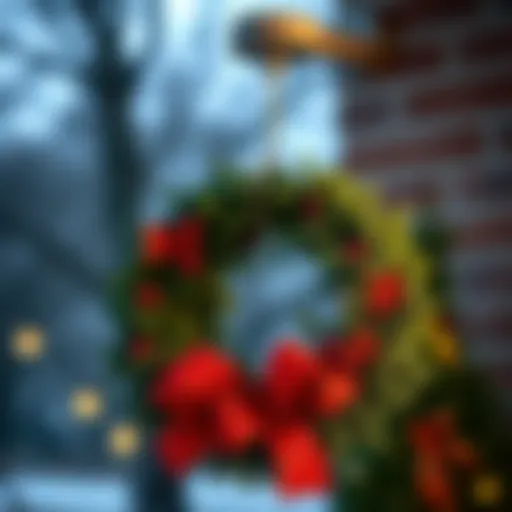 Suction Hook Supporting a Beautiful Wreath Elegant wreath hanging with a suction hook