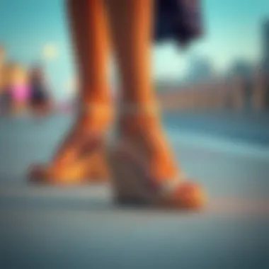 Different design variations of closed toe wedge shoes