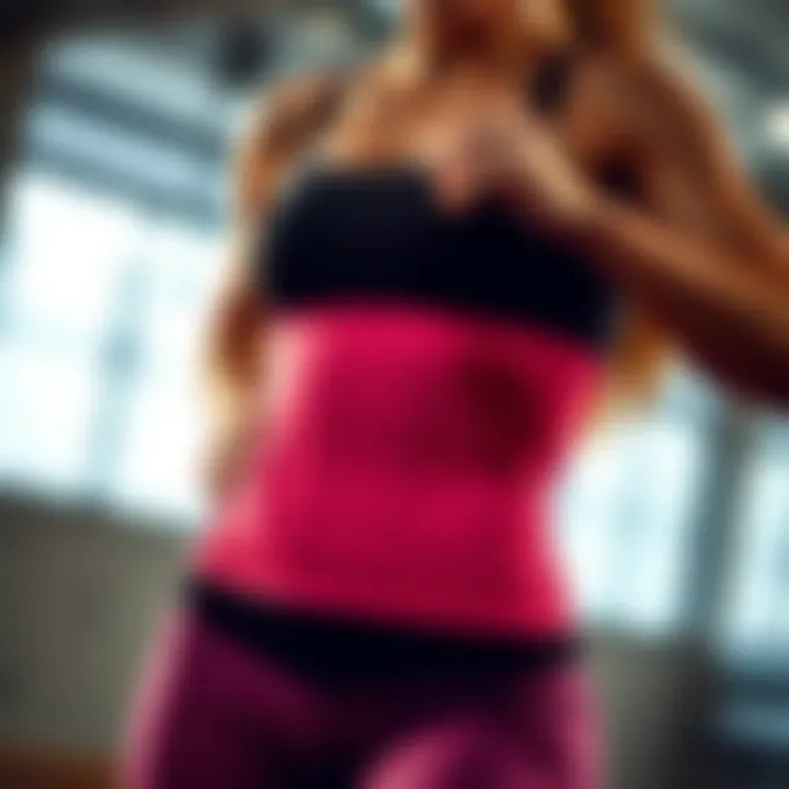 An athlete wearing a sweat burner waist trainer during a workout