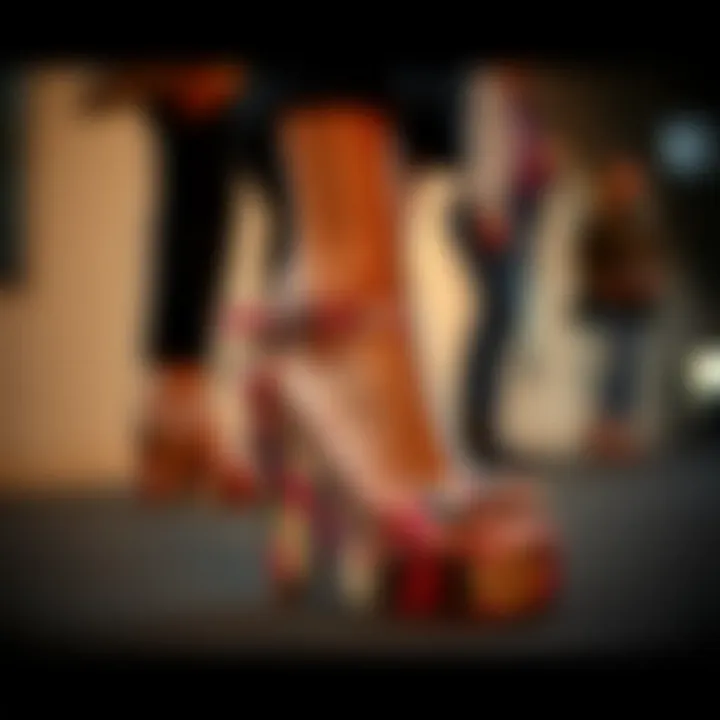 A stylish ensemble featuring floral print wedge sandals