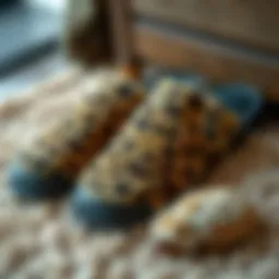 Luxurious leopard print slippers on a plush rug