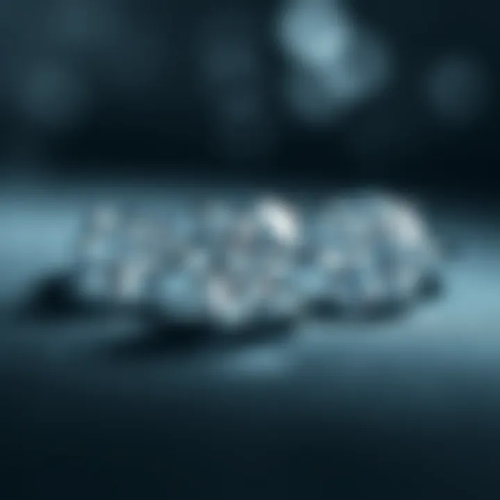 Elegant display of moissanite stones highlighting their brilliance