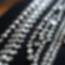 Close-up of rhinestone embellishments on fabric