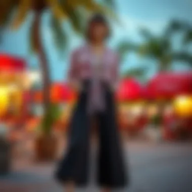 Stylish culottes showcased in a vibrant outdoor setting