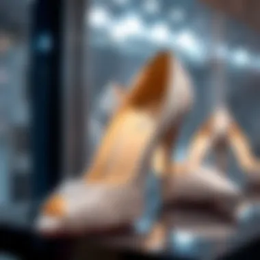 Elegant Silver Glitter Heels Elegant silver glitter heels on display