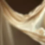 Elegant draping of linen fabric showcasing its lightweight nature