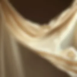 Elegant draping of linen fabric showcasing its lightweight nature