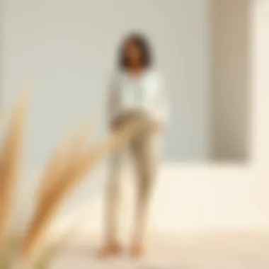 Chic Ensemble: Styling Simple Linen Pants Stylishly paired linen pants with a chic top against a minimalist backdrop