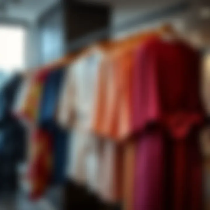 Variety of Glitter Kimonos in a Boutique An array of glitter kimonos displayed in a boutique, each representing unique fabric choices and styles.