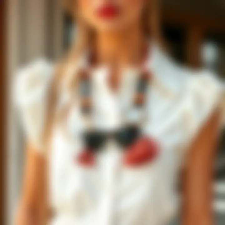 Fashionable accessories paired with a white preppy dress