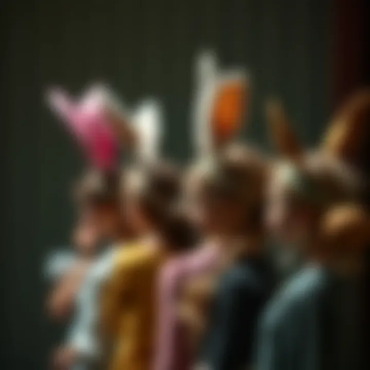 A historical representation of bunny ear hairbands through the ages, highlighting their evolution over time.