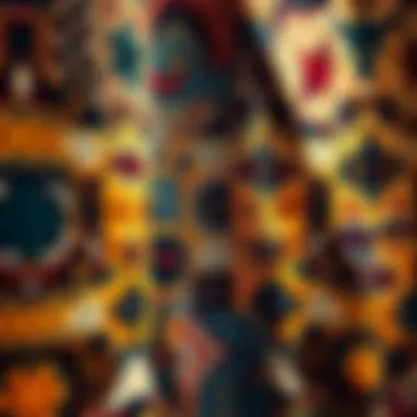 An intricate tapestry blending abstract patterns with photographic elements