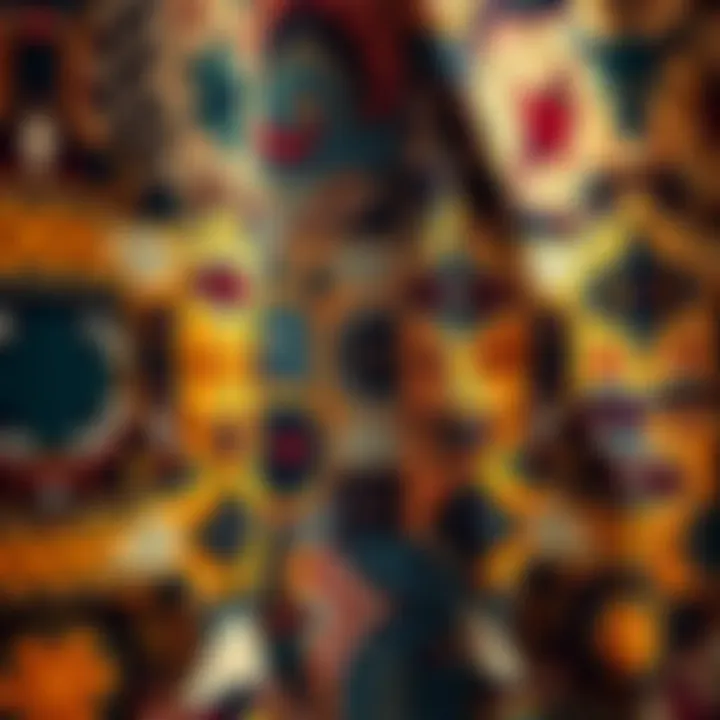 An intricate tapestry blending abstract patterns with photographic elements