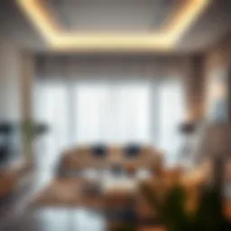 Elegant sheer curtain lights enhancing a modern living room