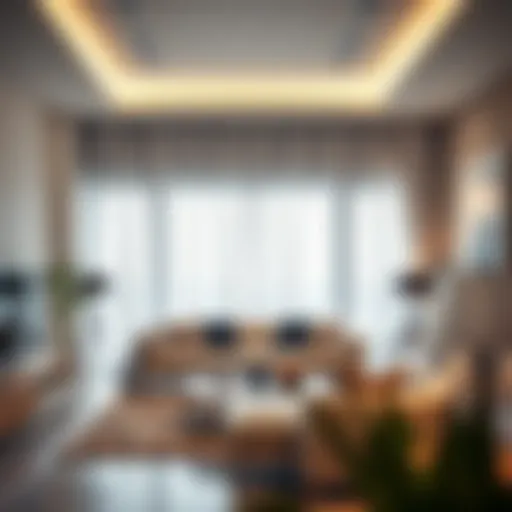 Elegant sheer curtain lights enhancing a modern living room