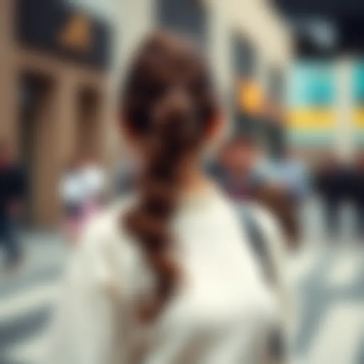 Fashionable outfit paired with a 20 inch ponytail