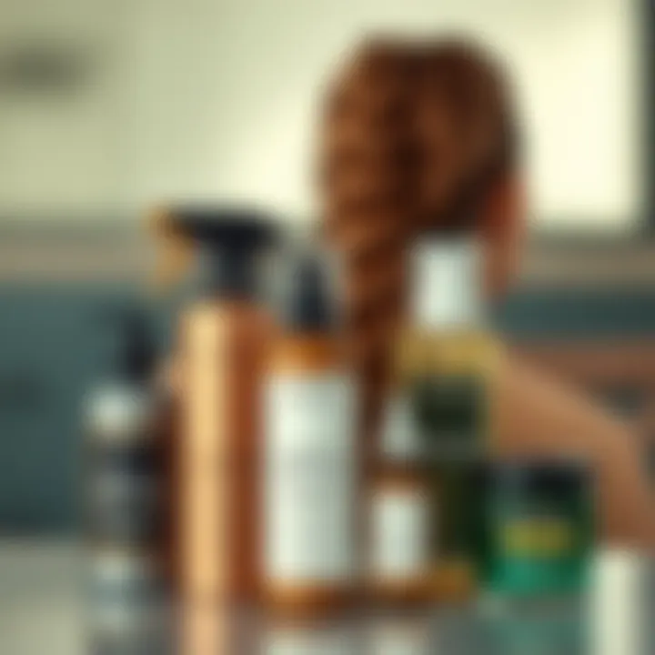 Close-up of hair care products for maintaining a 20 inch ponytail
