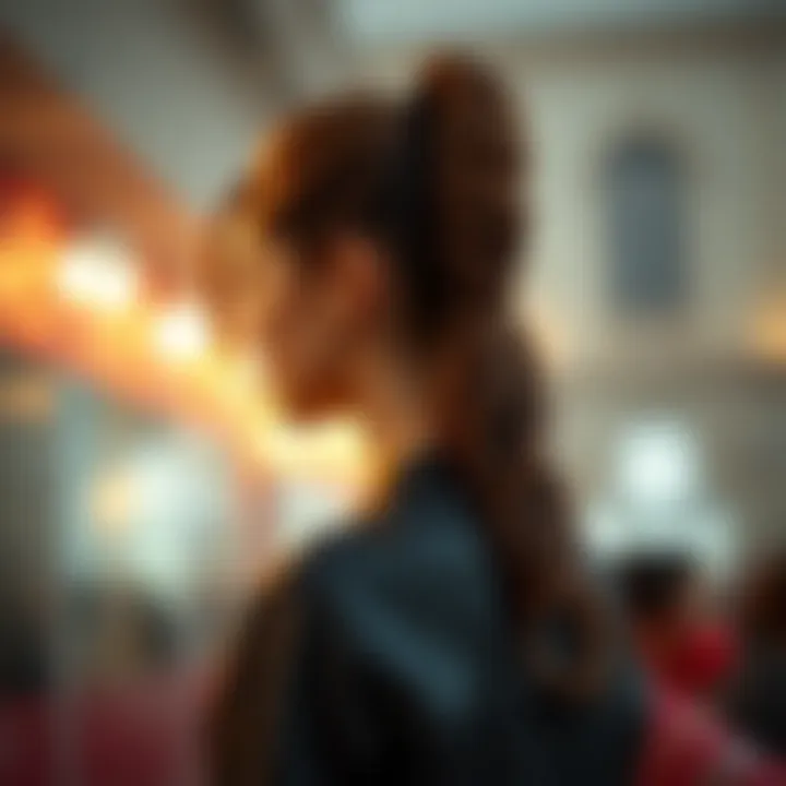 A stunning 20 inch ponytail styled elegantly