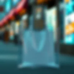 A stylish clear glitter tote bag showcasing its shimmering design