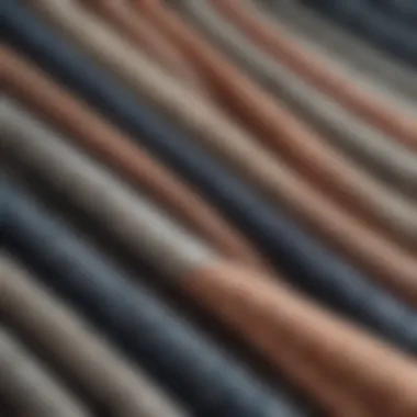 Close-up of different fabric textures used in casual skirts.