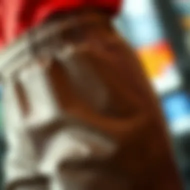 Close-up of Fabric Texture Close-up of the fabric texture of elastic waist uniform pants