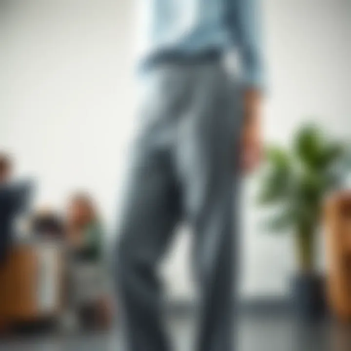 Elastic Waist Uniform Pants in a Professional Setting Comfortable elastic waist uniform pants in a professional setting