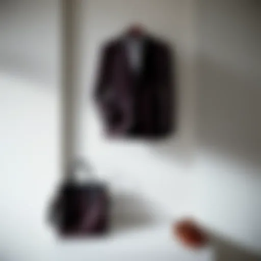 Elegant Presentation of Plaid Blazer Set A stylish plaid blazer set showcased against a minimalist backdrop