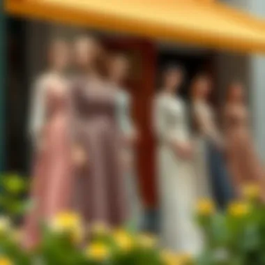 A historical timeline showcasing various long sleeve vintage dress styles from different eras.