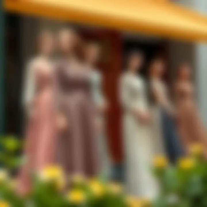 A historical timeline showcasing various long sleeve vintage dress styles from different eras.