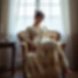 Elegant floral nightgown draped on a vintage chair