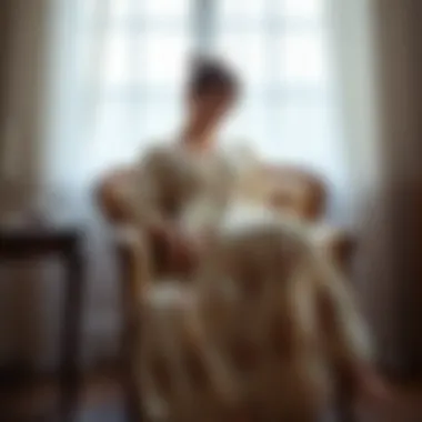 Elegant floral nightgown draped on a vintage chair