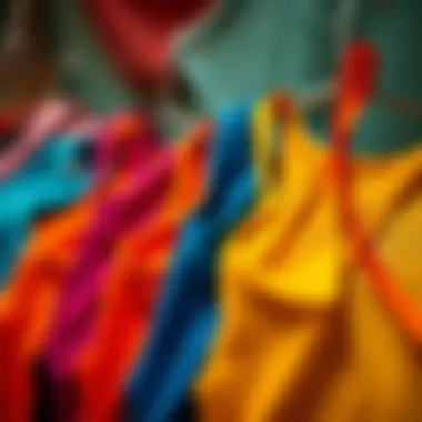 Fabric Choices: A Spectrum of Colors and Textures An assortment of fabrics used for tank tops in vibrant colors