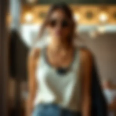 Versatile Styling: Elevating the Simple Tank A stylishly arranged outfit featuring a simple tank top and accessories