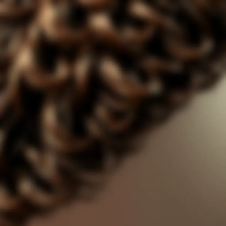 Close-up of a textured wig demonstrating the materials and craftsmanship of the 70s.