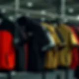 A stylish collection of short sleeve workout jackets on display