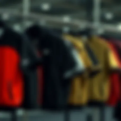 A stylish collection of short sleeve workout jackets on display