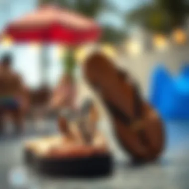 A conceptual image representing the blend of comfort and style in thick flip flops.