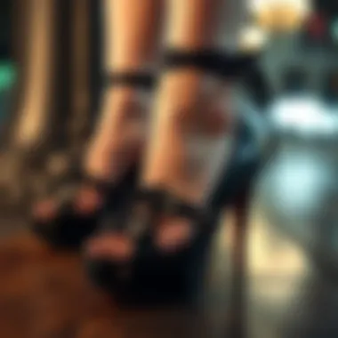 Historical evolution of gothic heels showcased in a visual timeline