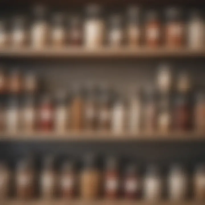 Arrangement of pantry items with clear labels