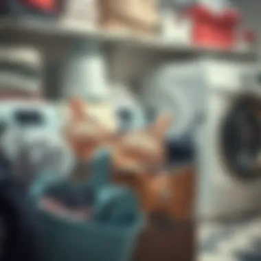 Organized Laundry with Specialized Container An organized laundry setup with different types of bras in a specialized container