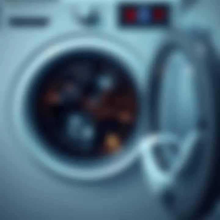 A washing machine displaying various cycles for delicate items