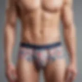 A stylish display of boyfriend underwear showcasing various patterns and textures