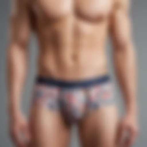 A stylish display of boyfriend underwear showcasing various patterns and textures