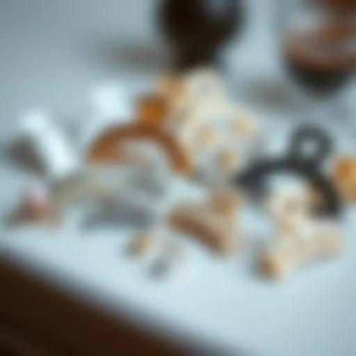 Diverse Designs of Bulk Claw Clips Elegant bulk claw clip assortment showcasing diverse designs