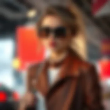 Fashionable Accessories with Leather Shacket Fashionable accessories paired with a leather shacket for a chic look