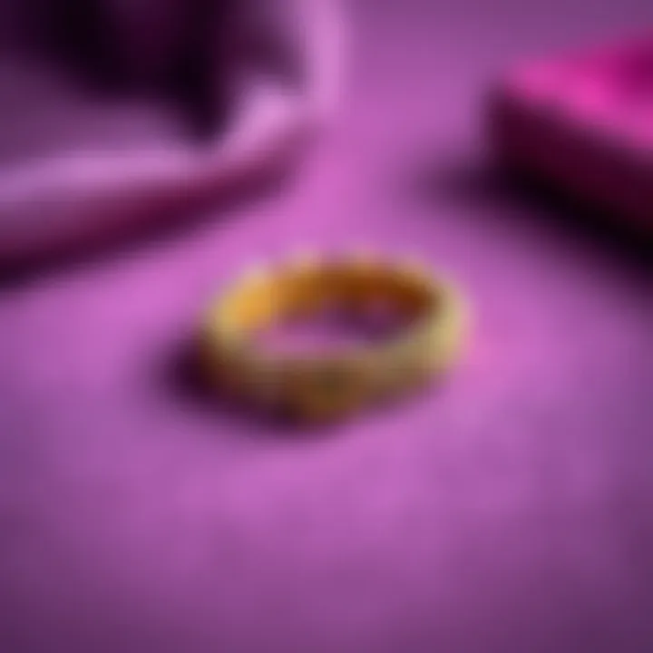 Elegant metal hair tie displayed on a velvet background