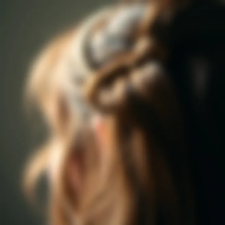 Metal hair tie in use with various hair types