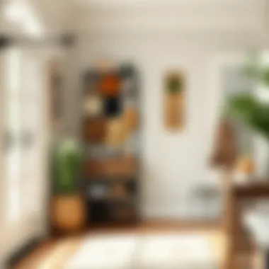 Chic combination of shoe and hat rack in a cozy entryway