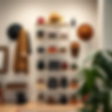 Minimalist shoe rack showcasing contemporary footwear