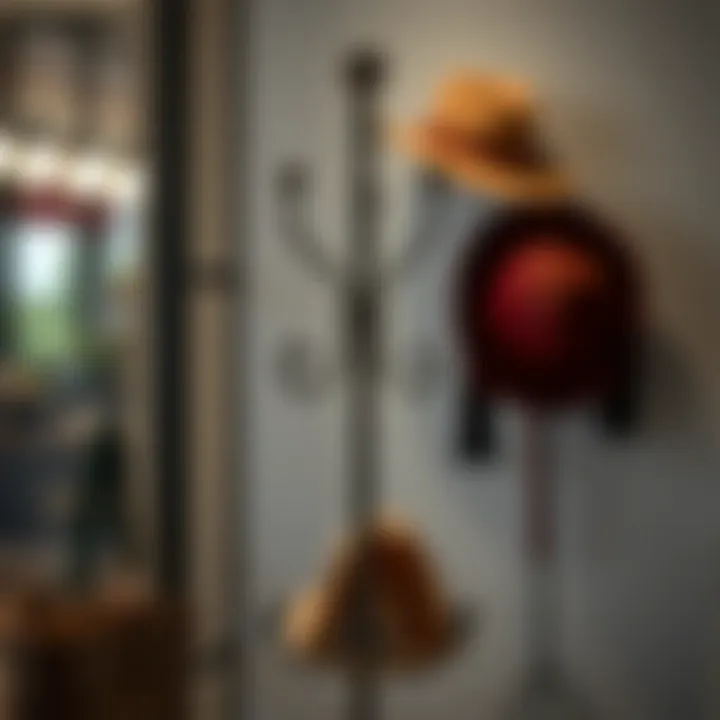 Stylish metal hat rack with unique design